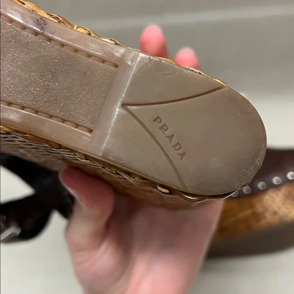 Prada Leather Espadrilles Wedges - Picture 10 of 11